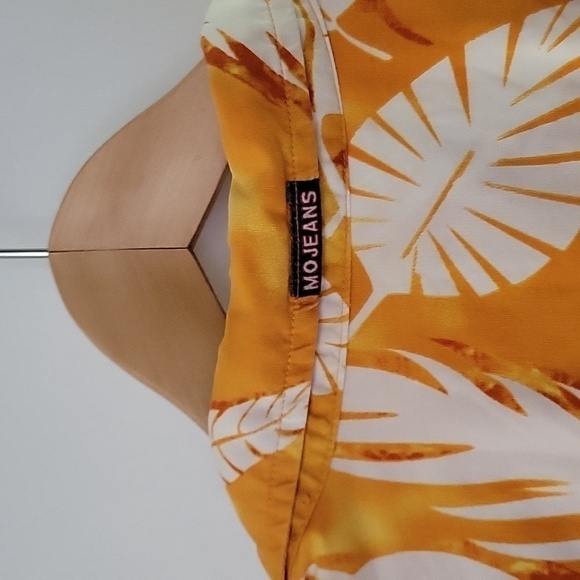 MOJEANS By Maurice Malone Hawaiian 100% Cotton Button Down Shirt Palm Leaves XL - Picture 13 of 16
